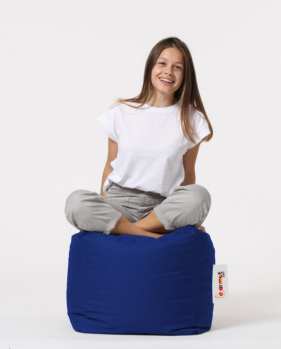 Atelier Del Sofa Square Pouf - Blue